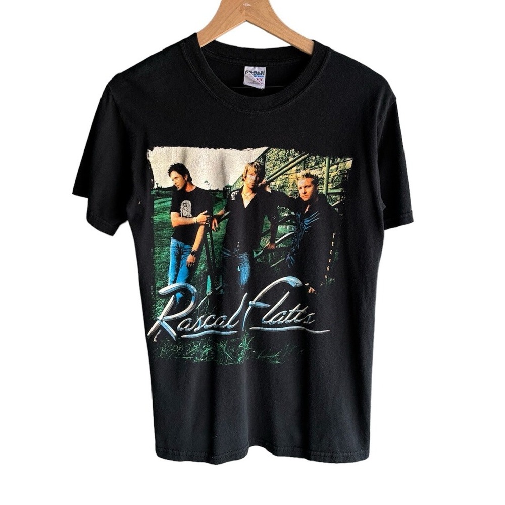 Vintage Rascal Flatts Band T Shirt Y2K Here's To You Tour Black Small